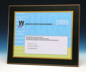 2004 IIR Award Standard Plaque